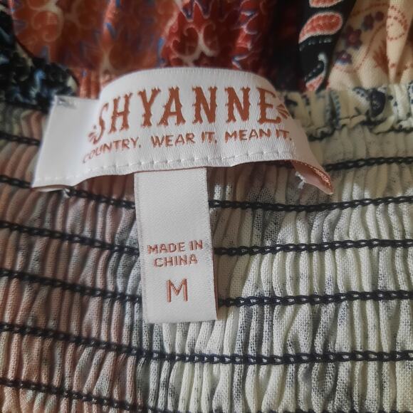 Shyanne Womens Western Patchwork Printed Smocked Cami Tank Top Size M - Picture 4 of 7